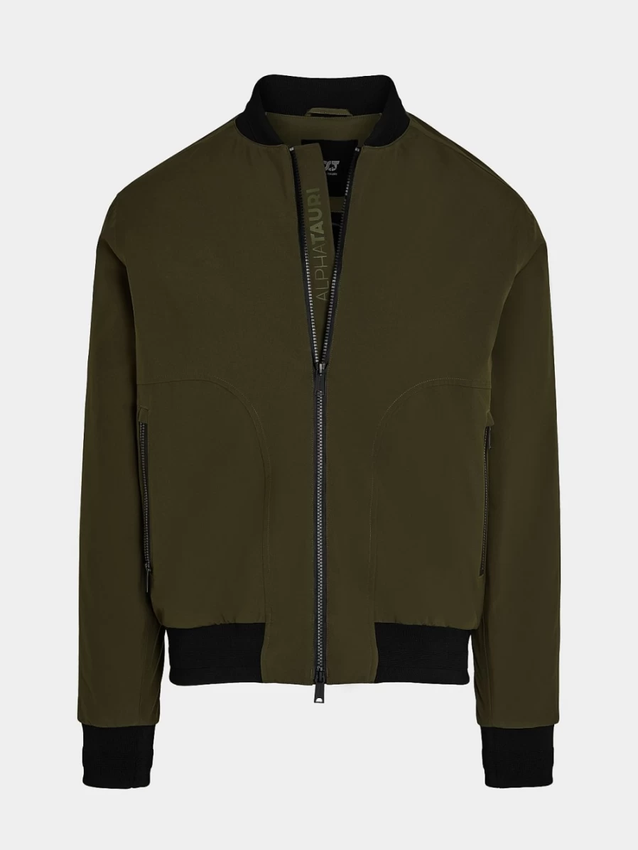 AlphaTauri Men's Dark Green Waterproof Taurobran® Bomber Jacket