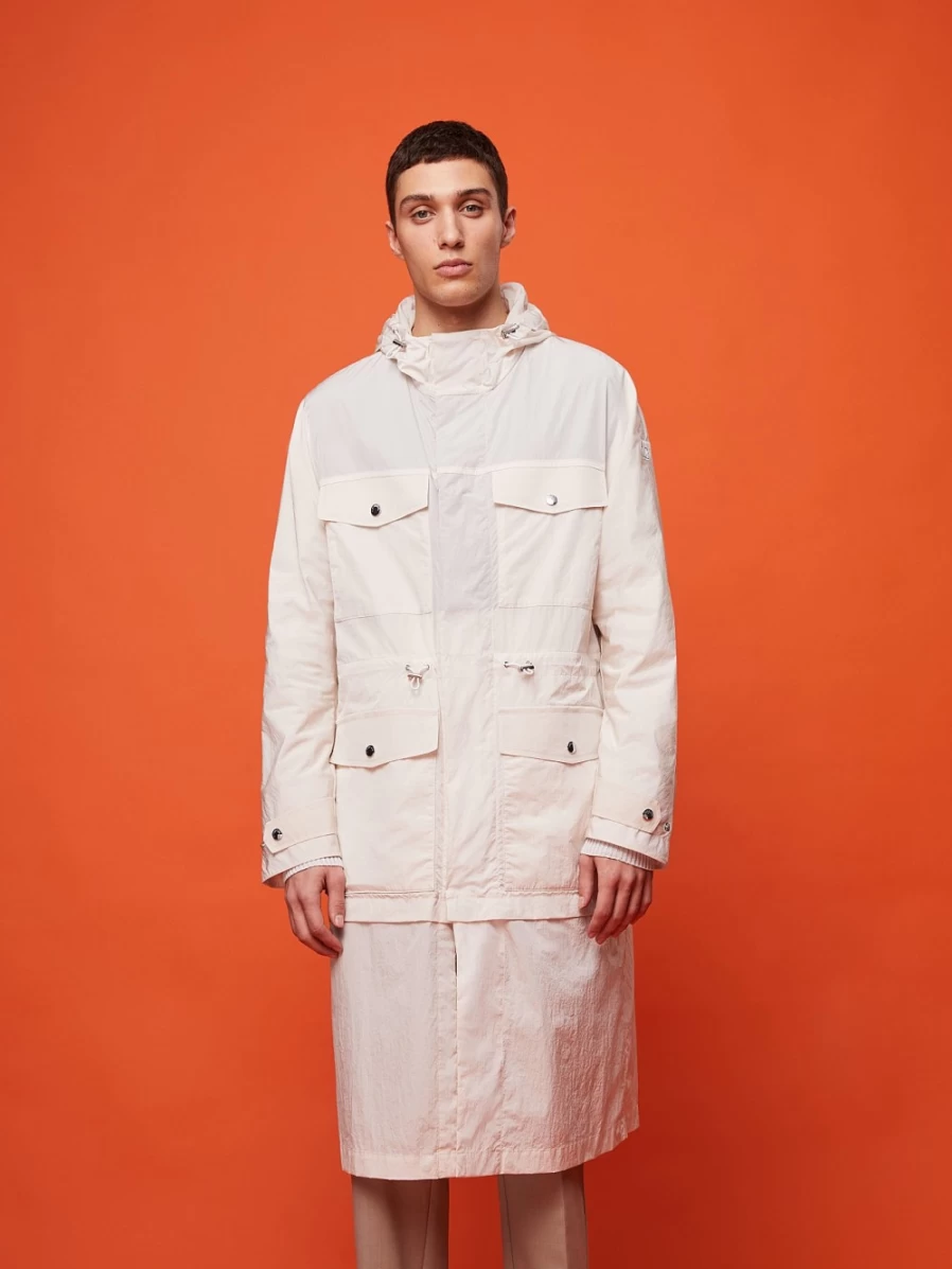 AlphaTauri Men's Off White Water-Resistant Summer Parka – Lightweight Windproof Jacket
