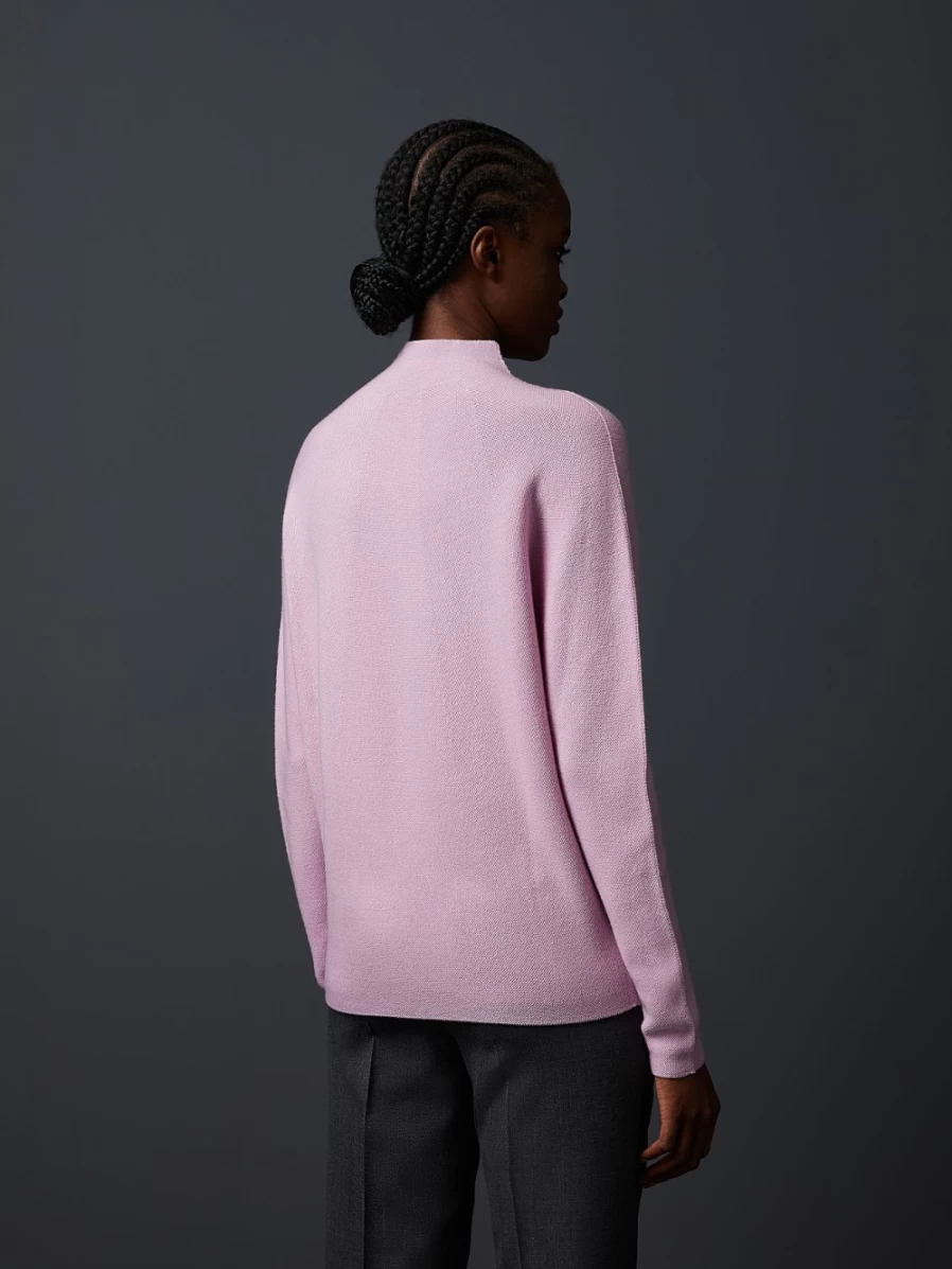 AlphaTauri Women's Pale Lilac Seamless 3D Knit Mockneck Sweater