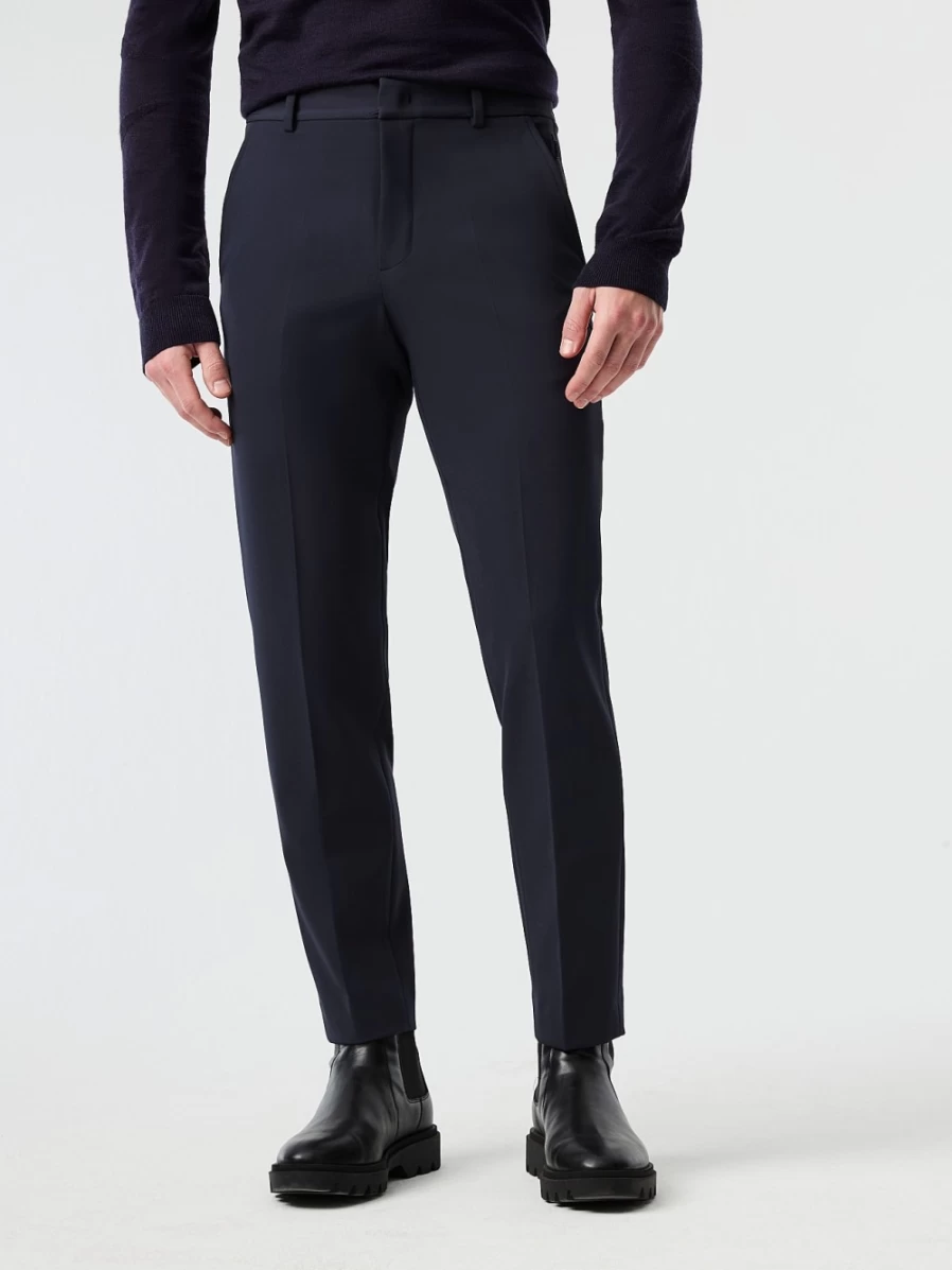 AlphaTauri Men's Navy Tapered Pleated Dress Pants