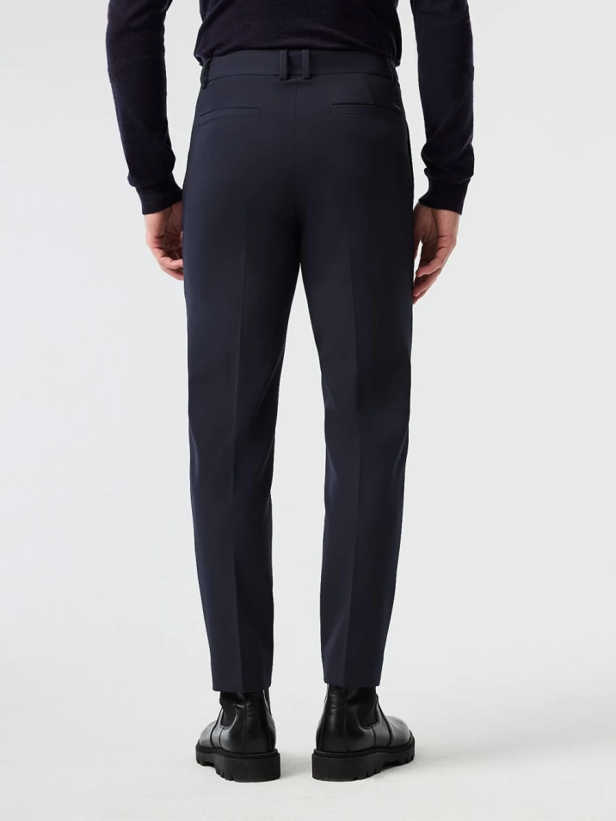 AlphaTauri Men's Navy Tapered Pleated Dress Pants