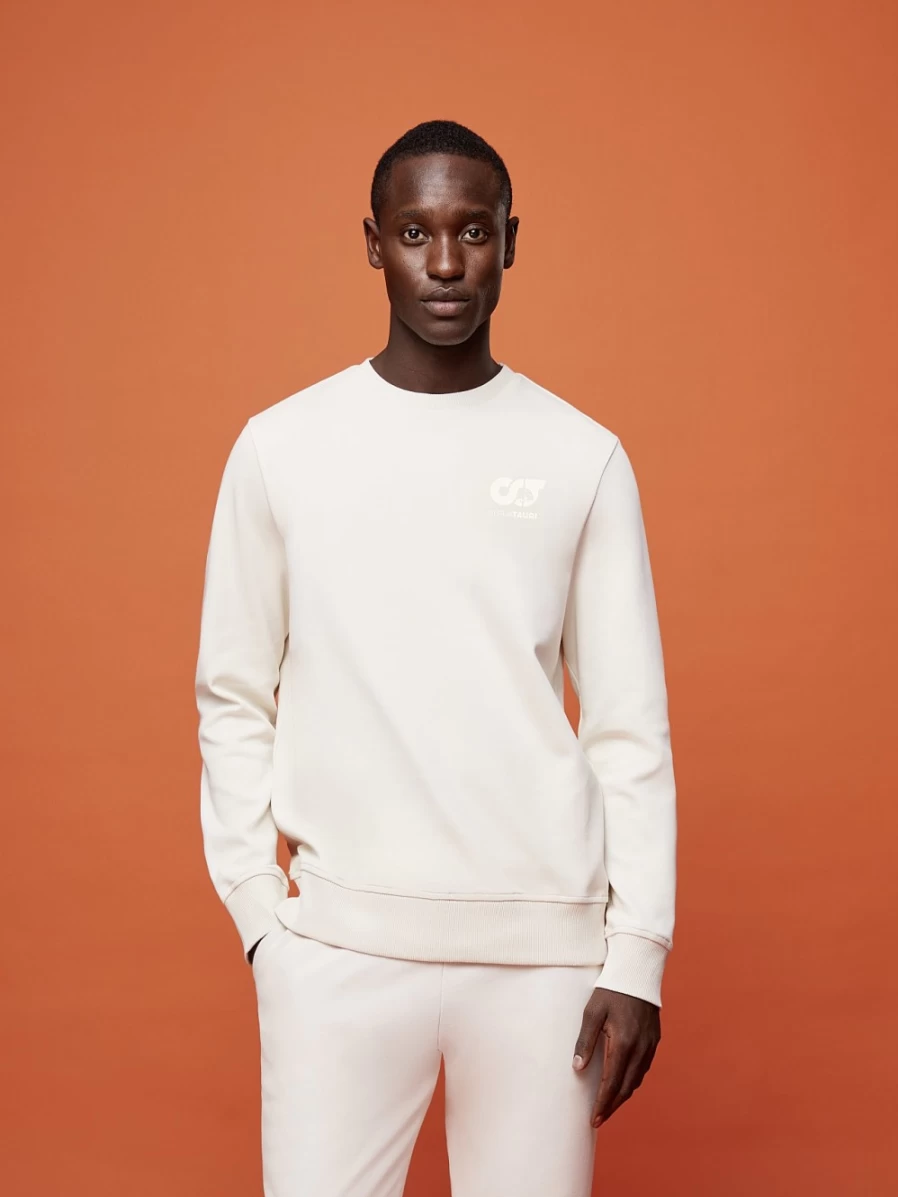 AlphaTauri Men's Off White Signature Logo Sweatshirt