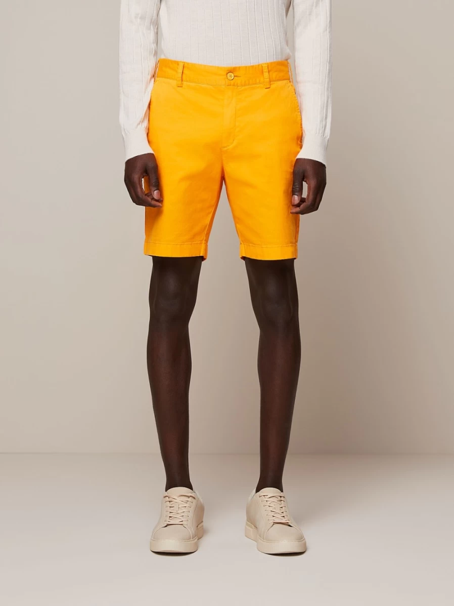 AlphaTauri Men's Cotton Chino Shorts in Warm Yellow | Comfortable Casual Summer Wear