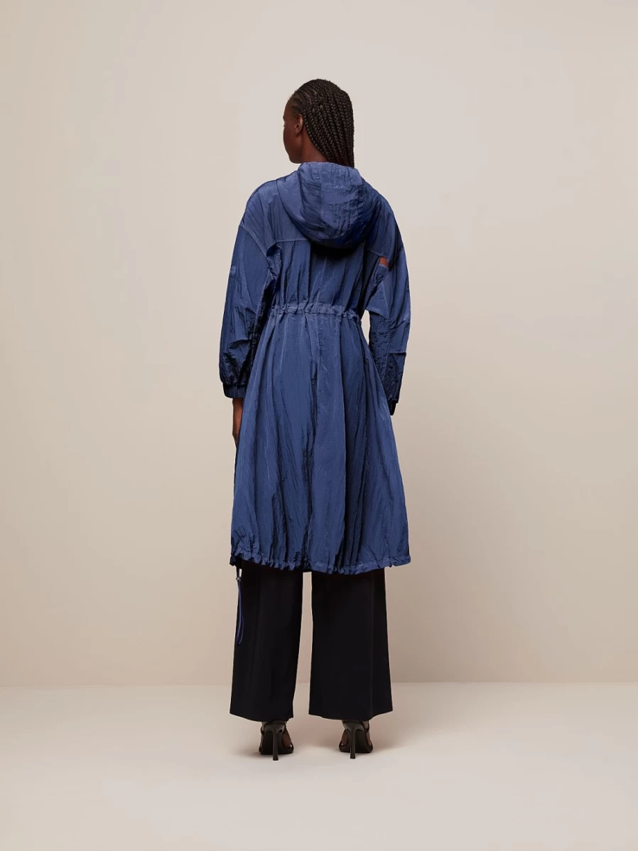 AlphaTauri Women's Navy Lightweight Packable Waterproof Travel Coat