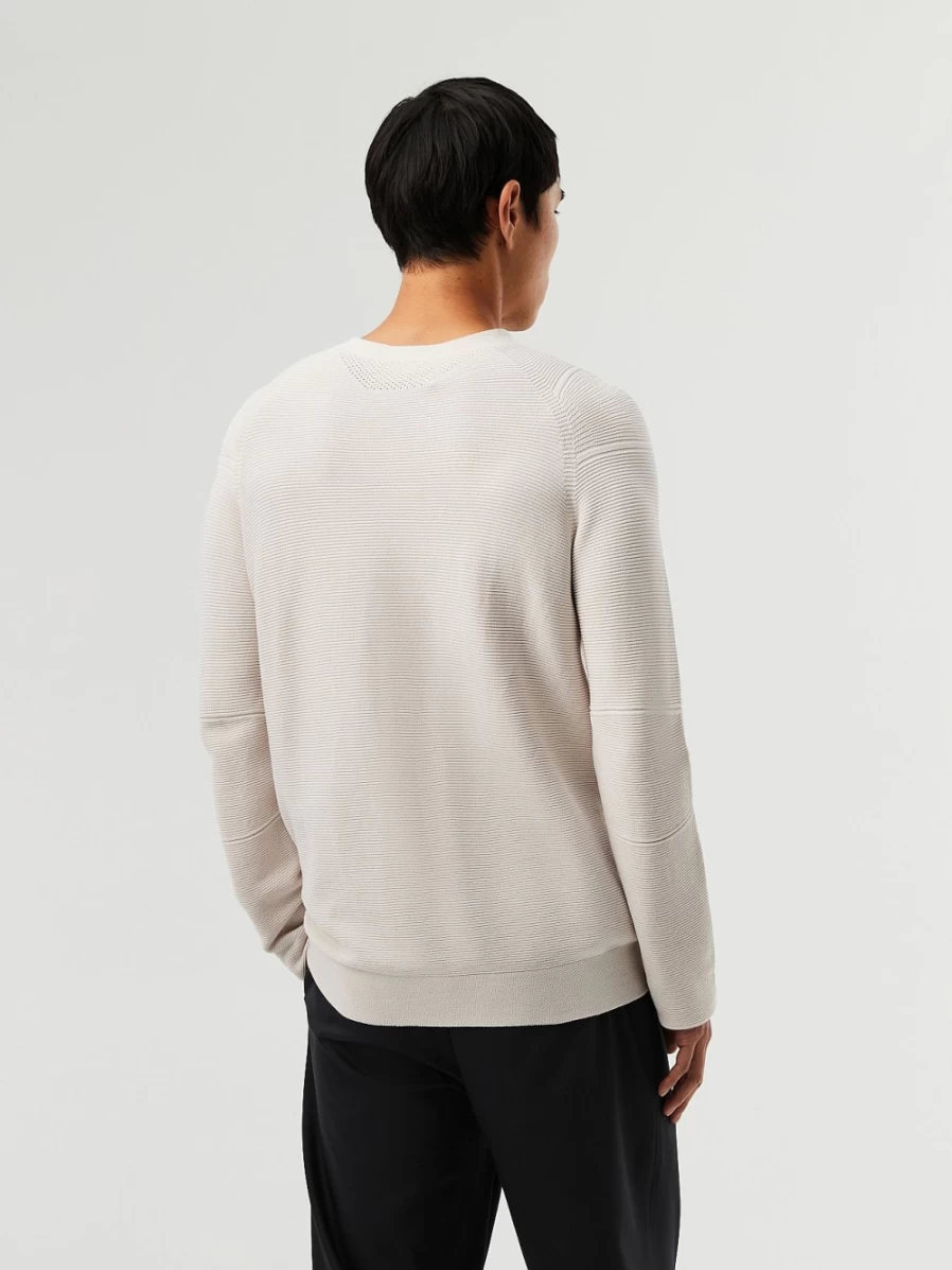 AlphaTauri Men's Off White Seamless 3D Performance Knit Crewneck Sweater