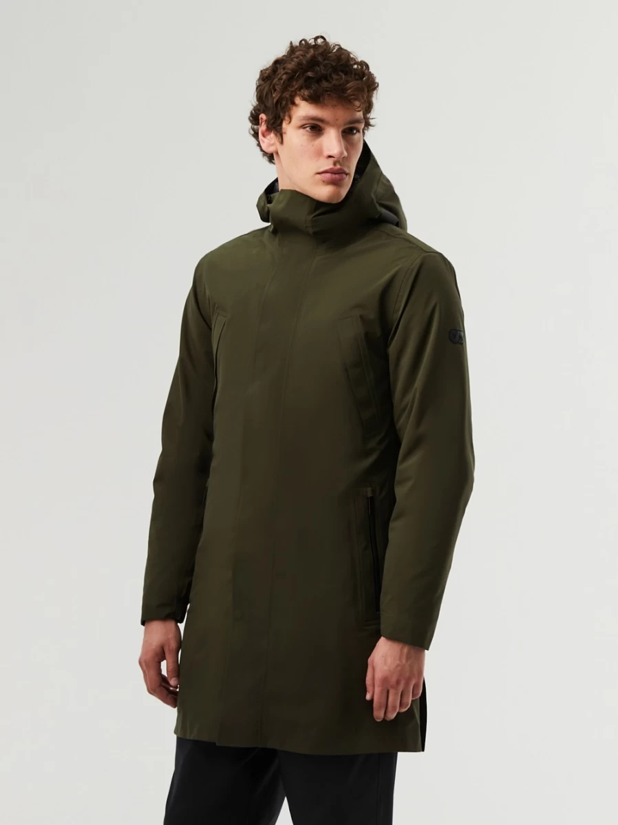 AlphaTauri Men's Dark Green Waterproof Taurobran® Packable Parka Jacket