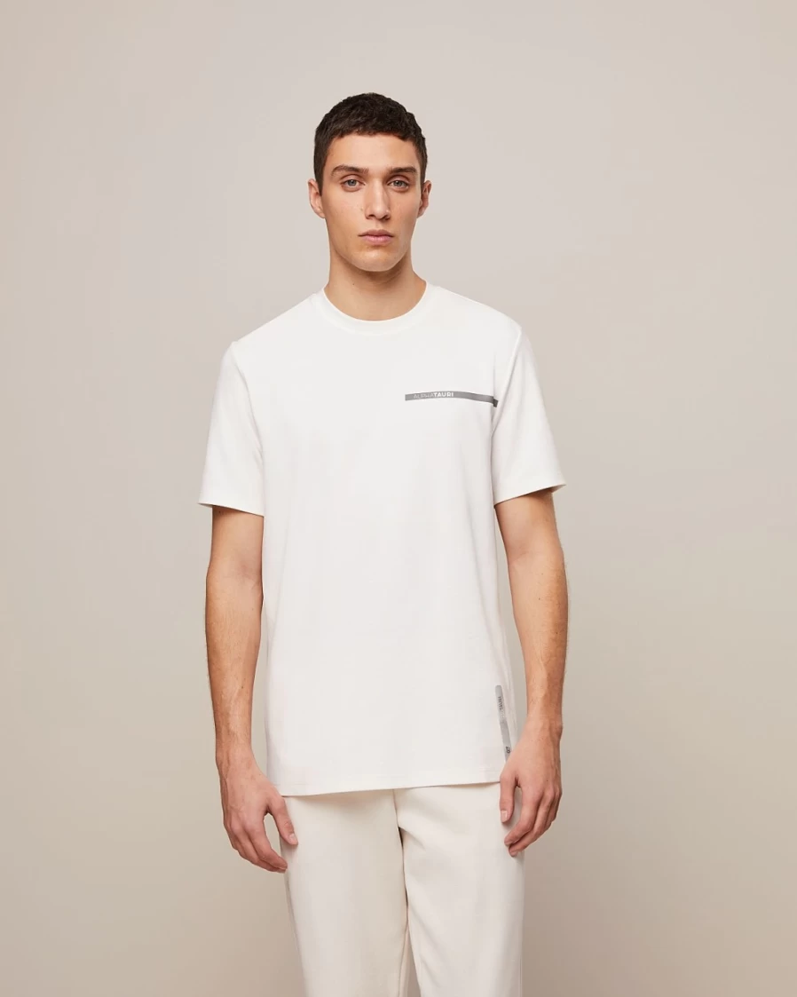 AlphaTauri Men's Ivory Jersey T-Shirt - Premium Comfort Fit Tee
