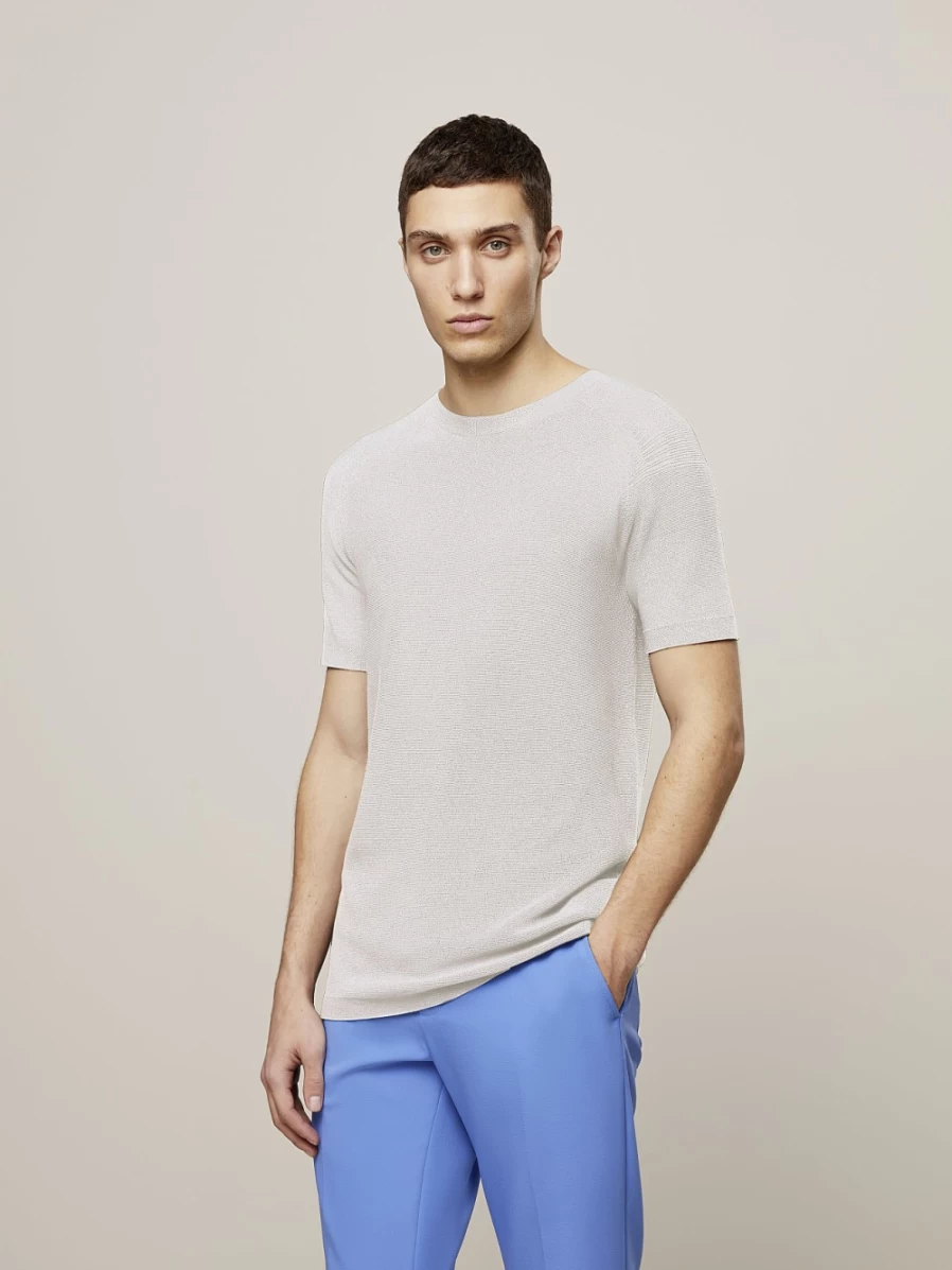 AlphaTauri Men's Off White Seamless 3D Performance Knit T-Shirt