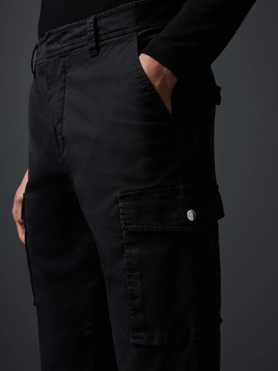 AlphaTauri Men's Black Cotton Cargo Pants - Comfortable & Stylish