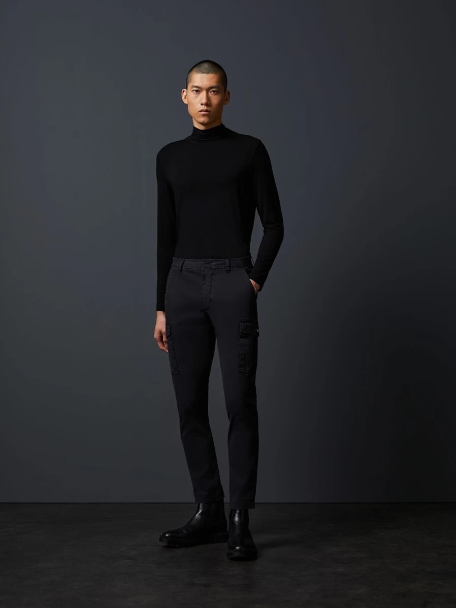 AlphaTauri Men's Black Cotton Cargo Pants - Comfortable & Stylish