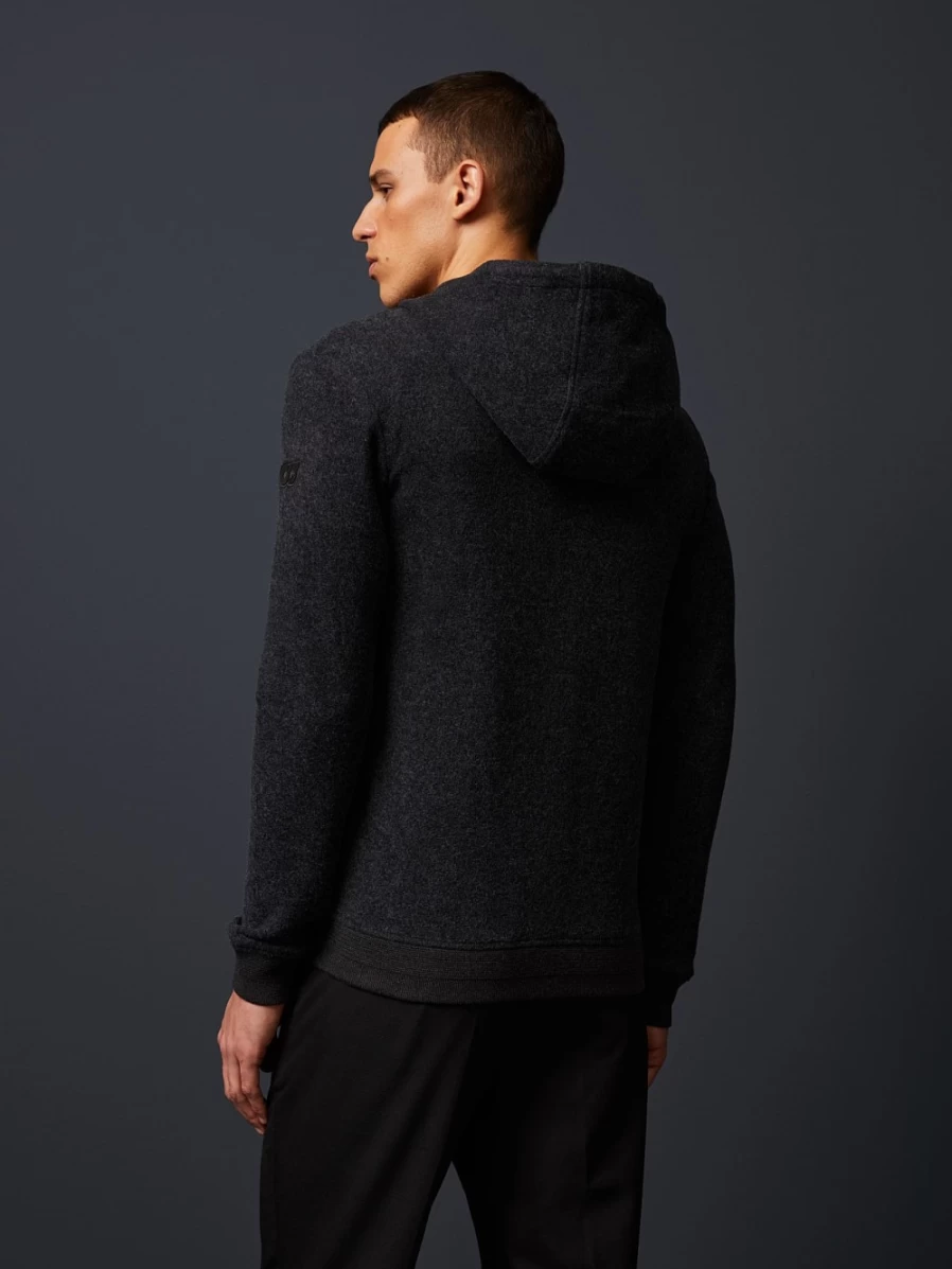 AlphaTauri Men's Grey Flannel Sweat Jacket - Soft Casual Warm Fleece Lined Coat