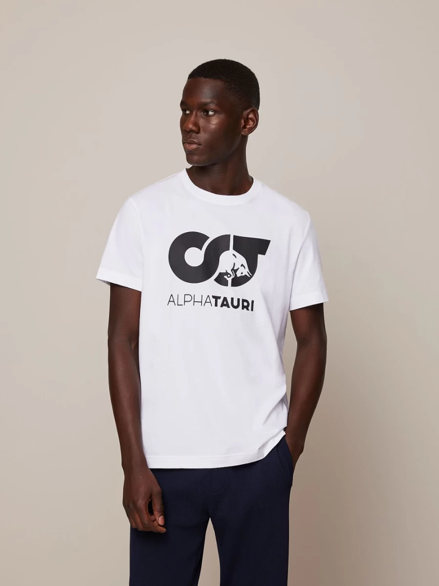 AlphaTauri Men's White Signature Logo T-Shirt