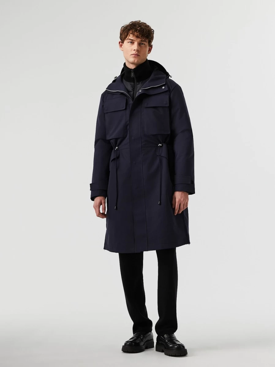 AlphaTauri Men's Navy 3-In-1 Parka Jacket for All-Weather Protection