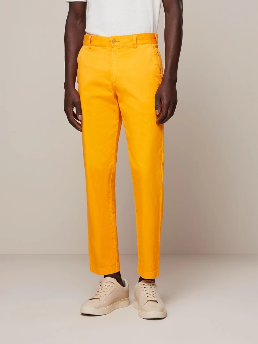 AlphaTauri Men's Cotton Chino Pants in Warm Yellow - Comfortable Casual Trousers