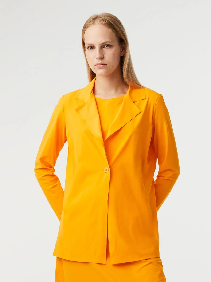 AlphaTauri Women's Warm Yellow Power Stretch Jersey Blazer – Comfortable & Stylish Outerwear