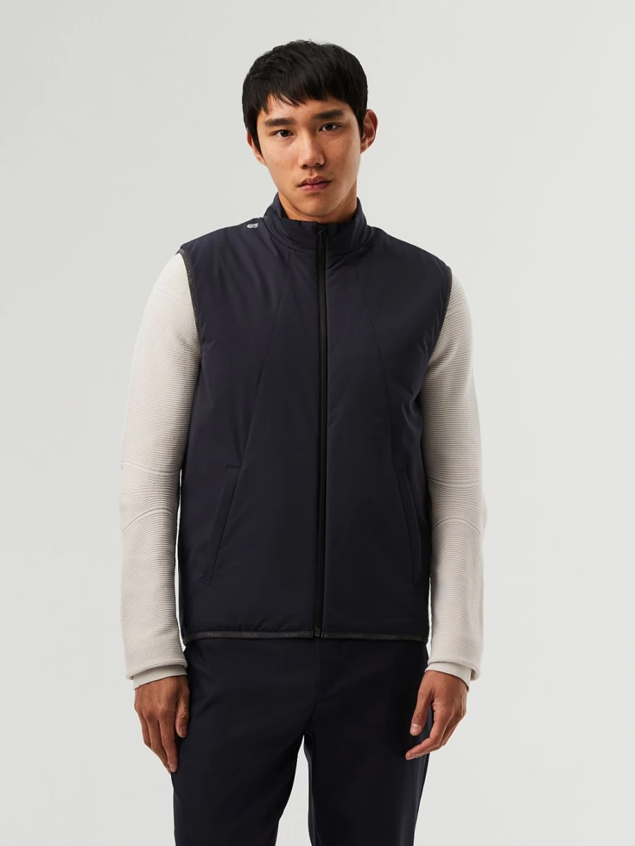 AlphaTauri Men's Navy Heatable Water-Resistant Vest for Winter Warmth