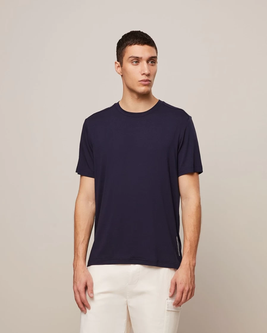 AlphaTauri Men's Navy Lightweight Viscose T-Shirt