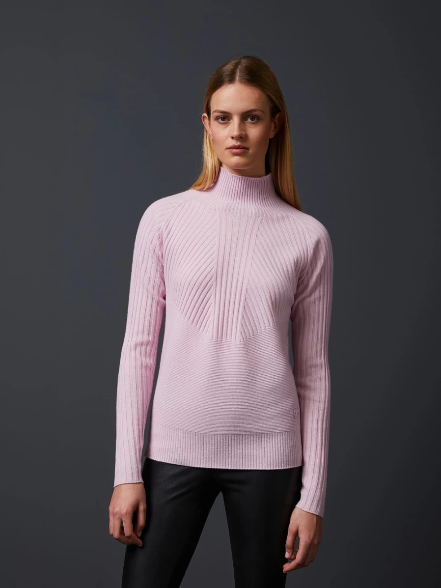 AlphaTauri Women's Pale Lilac Seamless 3D-Knit Cashmere-Blend Turtleneck Sweater