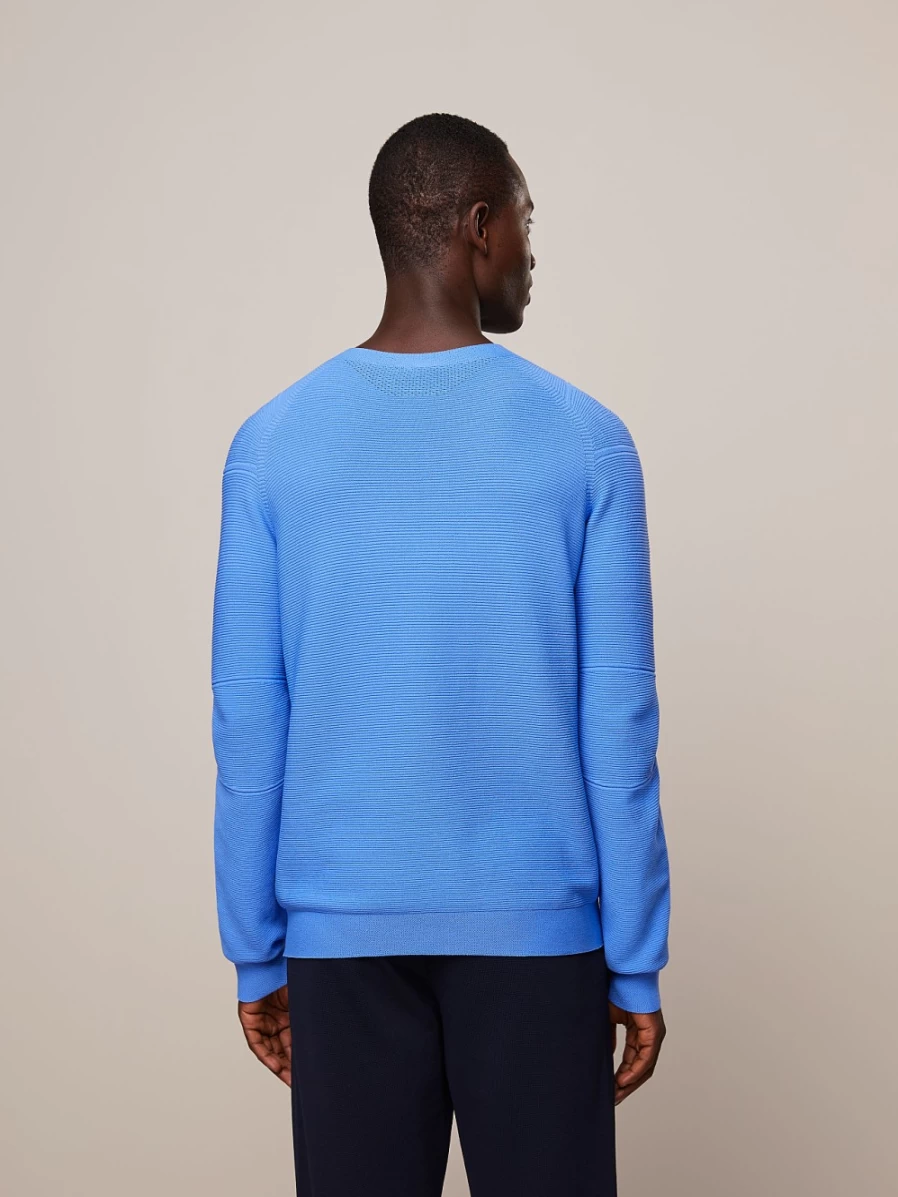 AlphaTauri Men's Sky Blue Seamless 3D Performance Knit Crewneck Sweater