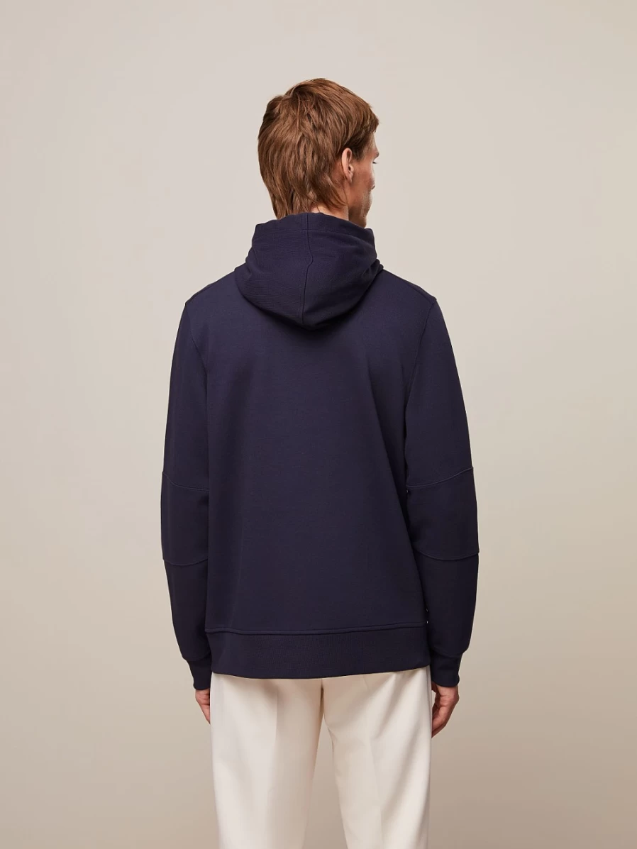AlphaTauri Men's Navy Hoodie with Embossed Logo Detail