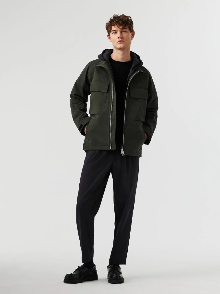 AlphaTauri Men's Dark Green 3-In-1 Jacket - Convertible Outerwear for All Seasons