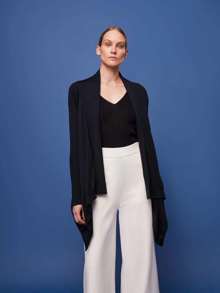 AlphaTauri Women's Black Knit Cashmere-Coolmax® Cardigan Sweater