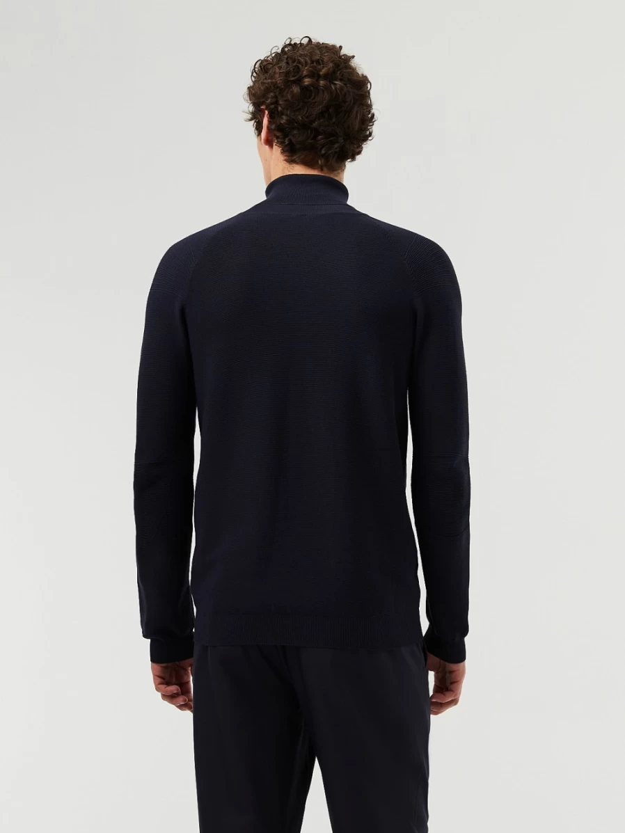 AlphaTauri Men's Navy Seamless 3D Performance Knit Turtleneck Sweater
