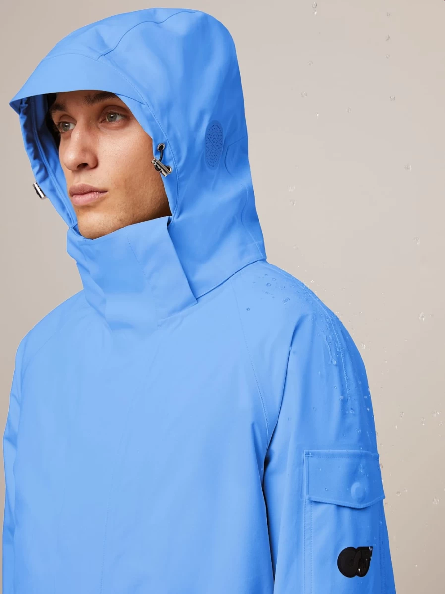 AlphaTauri Men's Sky Blue Waterproof Taurobran® Packable Parka Jacket