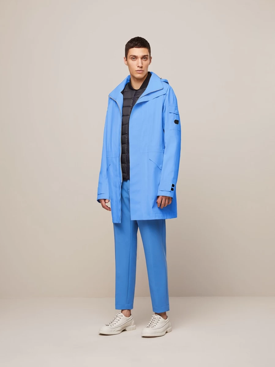 AlphaTauri Men's Sky Blue Waterproof Taurobran® Packable Parka Jacket