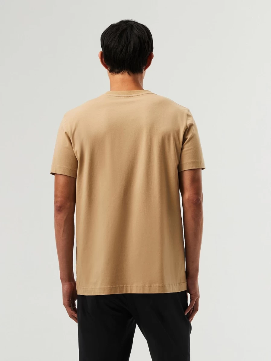 AlphaTauri Men's Signature Logo T-Shirt in Brown/Beige | Casual Comfort Fit