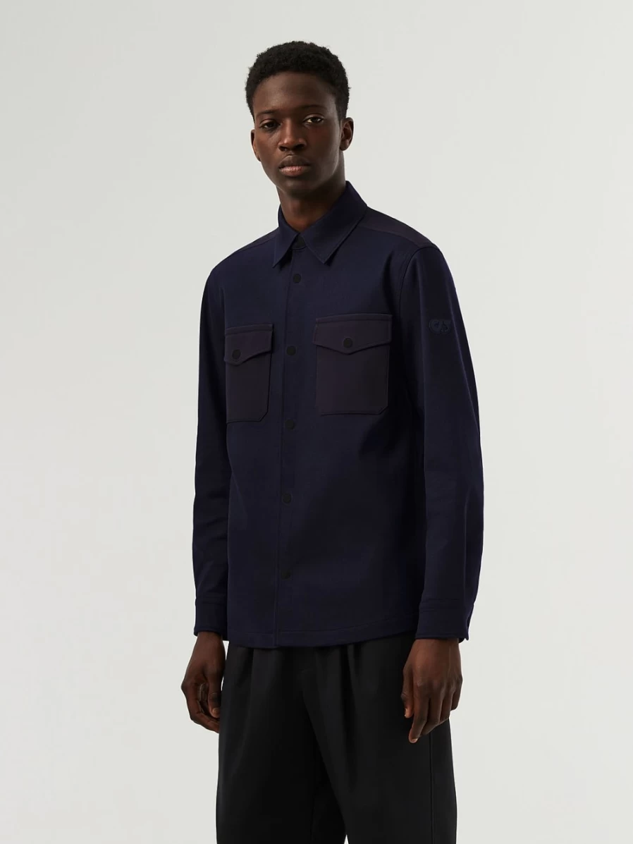 AlphaTauri Men's Navy Woven Overshirt - Stylish Casual Jacket for Men