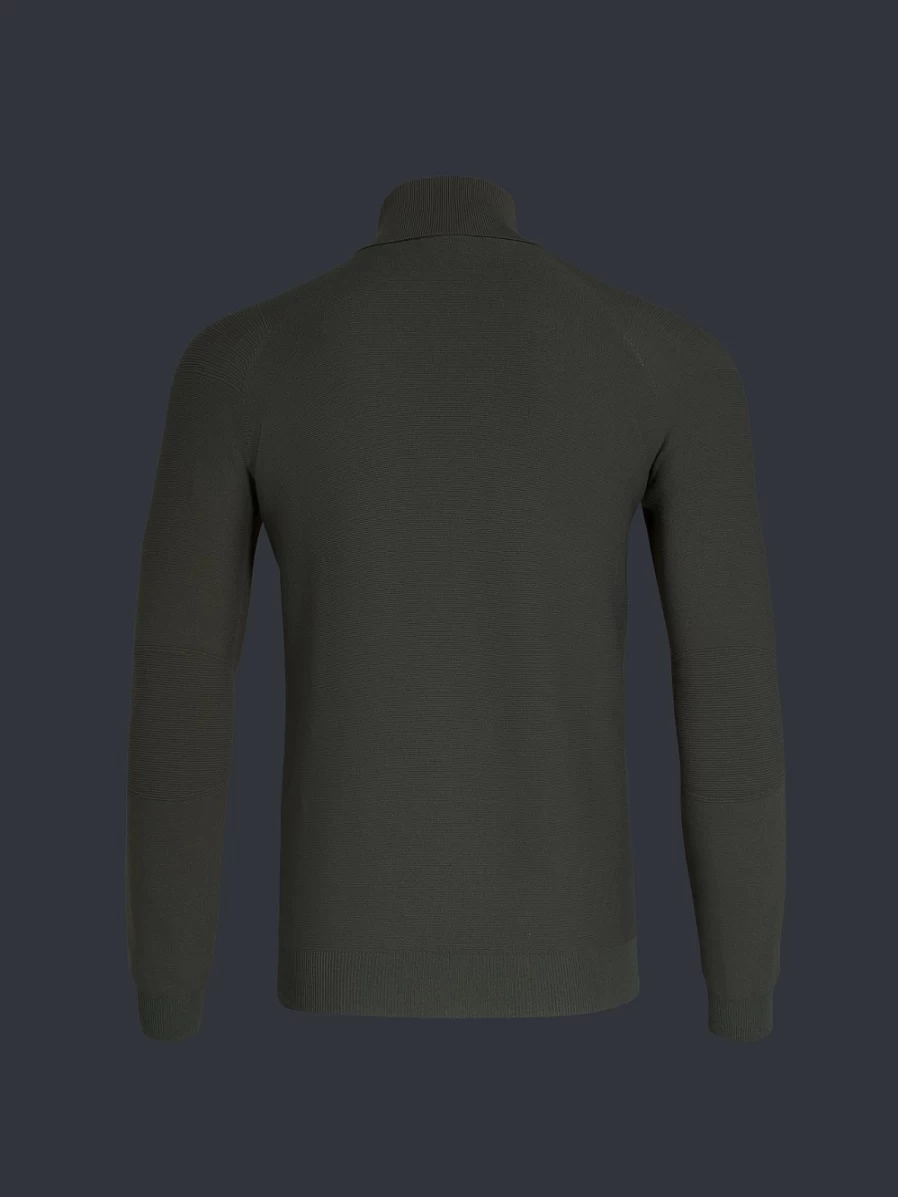 AlphaTauri Men's Green Seamless 3D Performance Knit Turtleneck Sweater