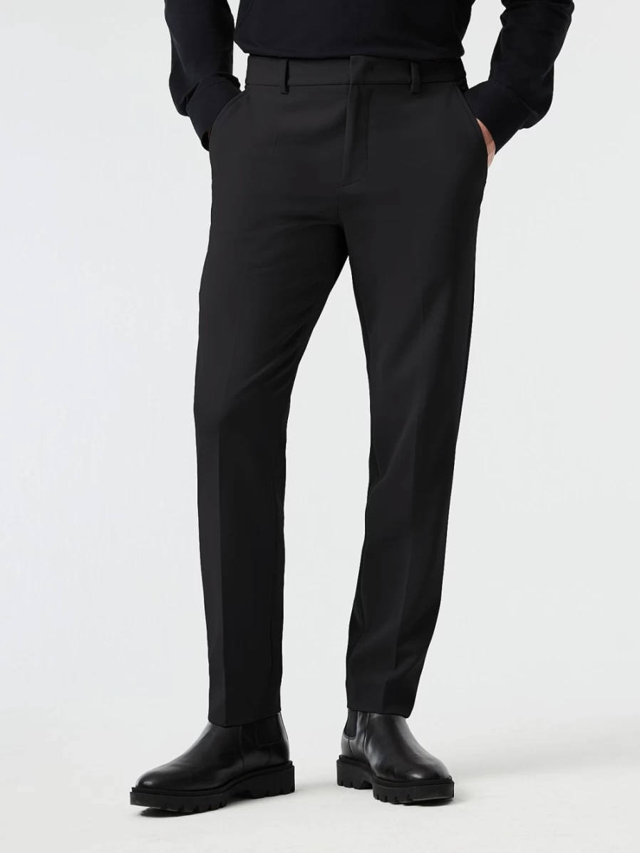 AlphaTauri Men's Black Tapered Pleated Pants