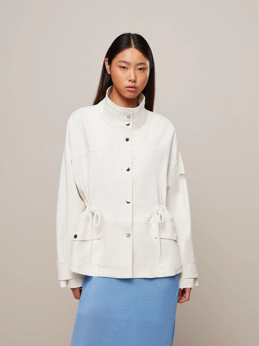 AlphaTauri Women's Ivory Water-Resistant Cotton Jacket – Lightweight & Comfortable