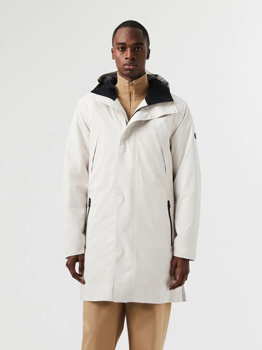 AlphaTauri Men's Chalk Waterproof Packable Taurobran® Parka Jacket