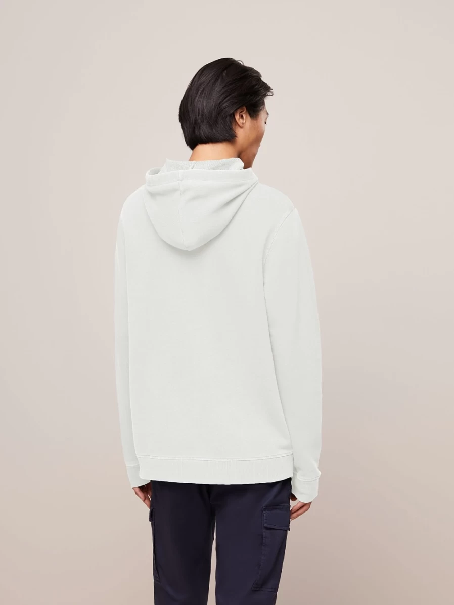 AlphaTauri Men's Ivory Garment-Dyed Cotton Hoodie