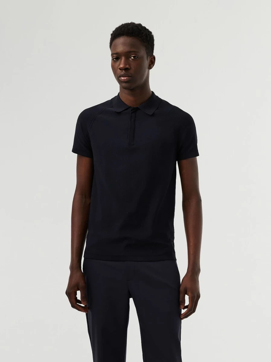 AlphaTauri Men's Navy Performance Knit Polo Shirt – Breathable & Comfortable