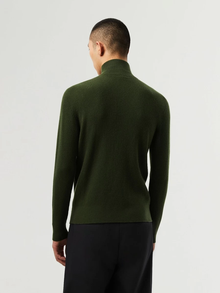 AlphaTauri Men's Dark Green 3D Knit Cashmere-Blend Seamless Jacket