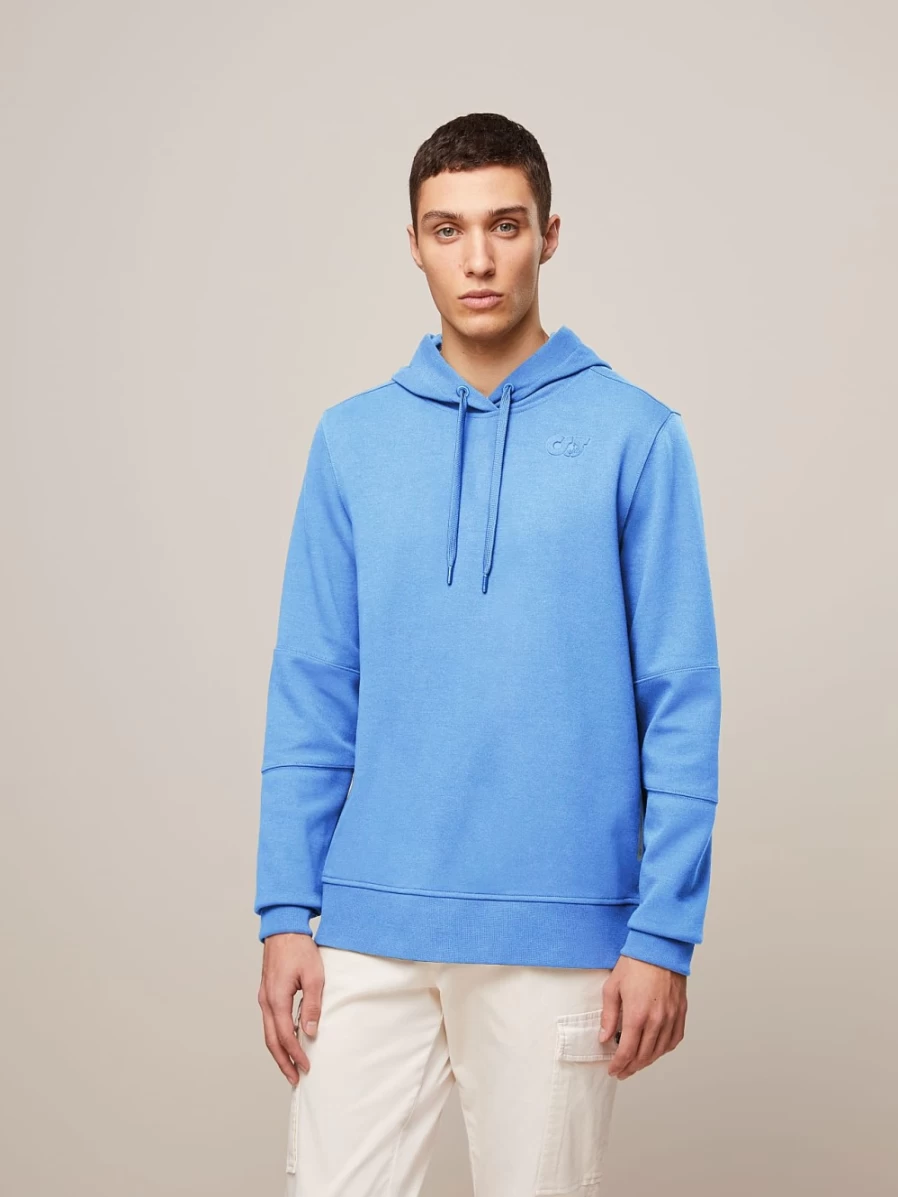 Men's AlphaTauri Sky Blue Hoodie with Embossed Logo Detail