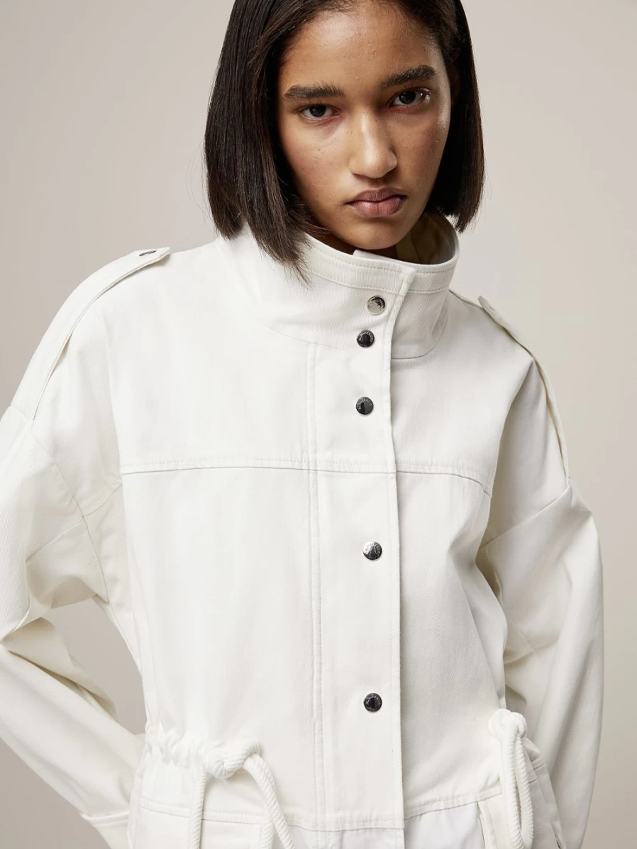 Women's Ivory Water-Resistant Cotton Parka by AlphaTauri