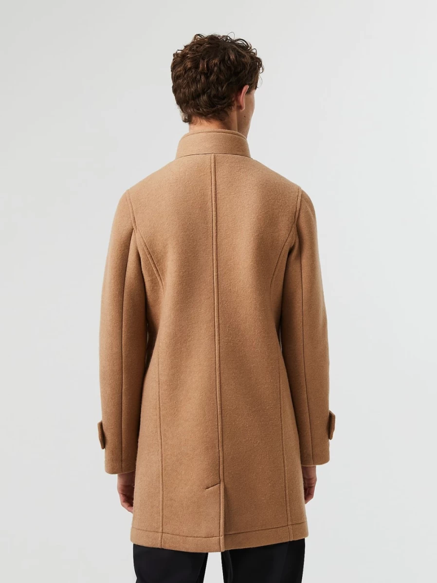 AlphaTauri Men's Bonded Wool Coat in Brown/Beige - Premium Winter Outerwear